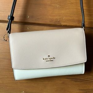 Kate Spade Perry Leather Crossbody Beige, Black & White